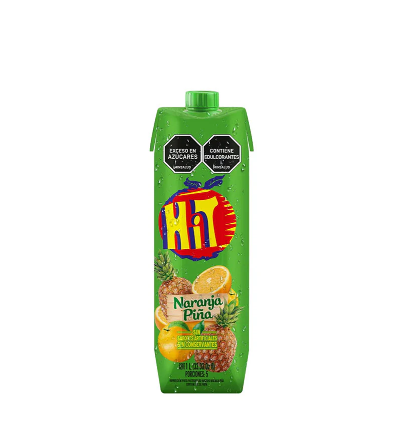Hit jugo naranja piña  tetra 12( 33.8 oz/ 1.000 ML)*