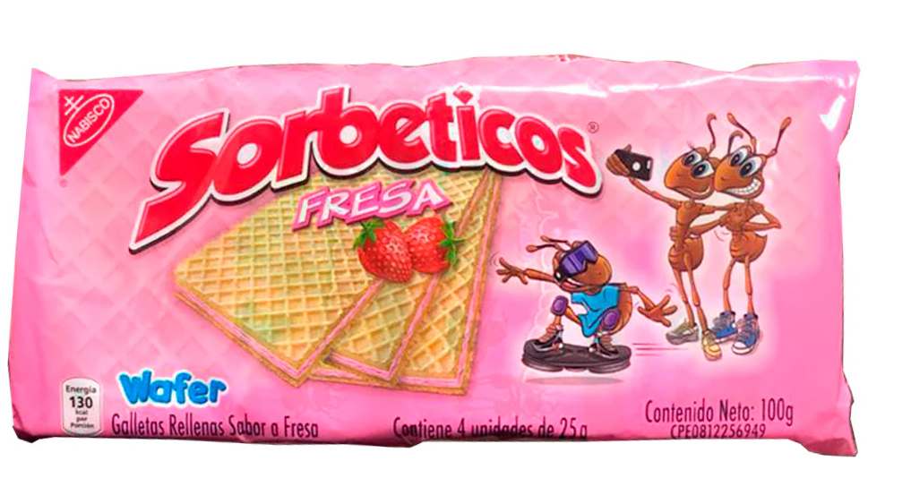 Galletas Sorbeticos Fresa (28 x 4 x 25 gr) 