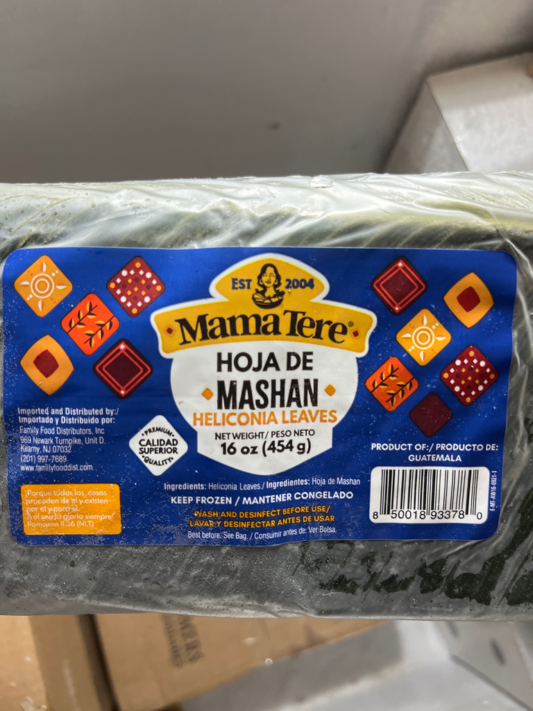 Mama Tere Hoja de Mashan(Frozen)12/16 oz(454 GR)