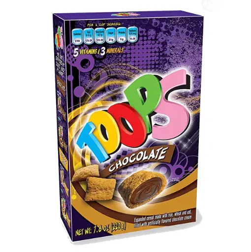 [E-COM12] TOOPS RELLENO DE CHOCOLATE 12 X 220 GR (7.8 OZ)*