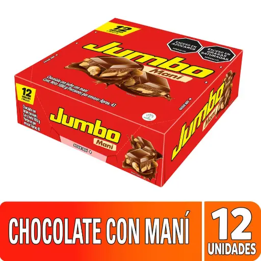 CHOCOLATINA JUMBO  MANI 12 X 12 UNIDADES X 16.9 OZ (480 GRS)