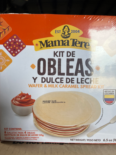Mama Tere COL Kit Obleas Dulce de Leche 8 pack X 8 und X 183 gr  