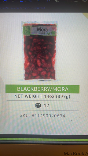 Mora en Fruta / Frozen blackberry Fruit 12 x 14 oz