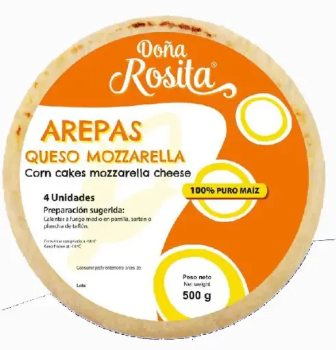 Arepa de Maíz Rellena Queso 12 X4 Und 